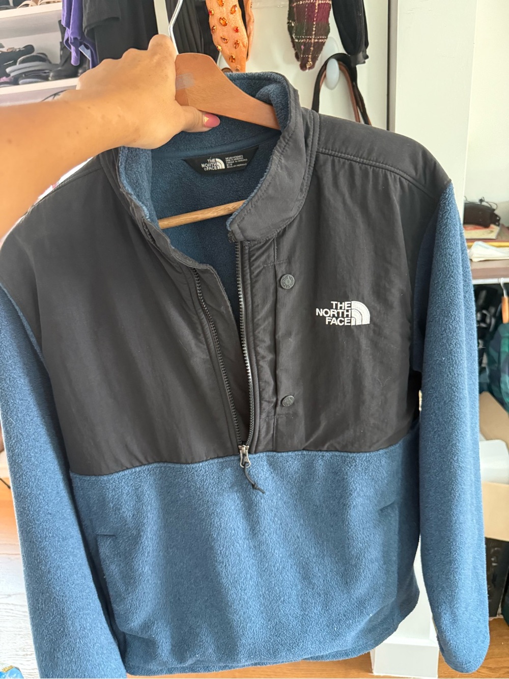 The North Face Two-Tone Blue and Black Performance Fleece Pullover Jacket